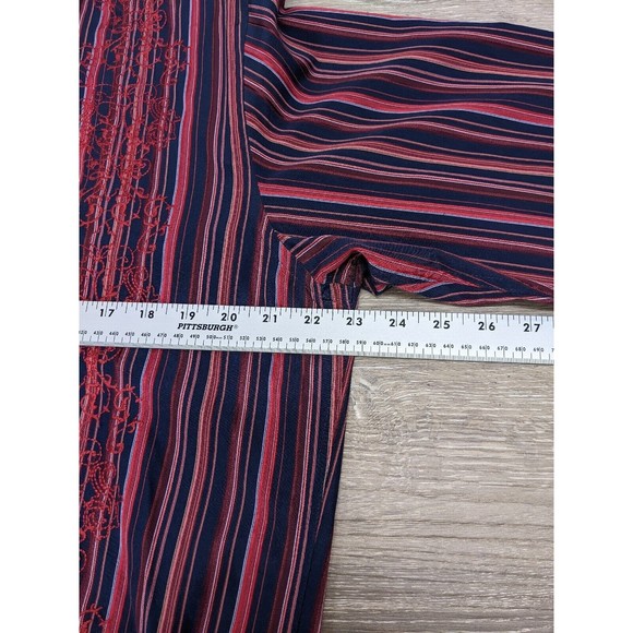 Visconti Paisley Shirt Men's Medium Flip Cuff Multicolor Peach Orange Party Fun - Picture 7 of 9